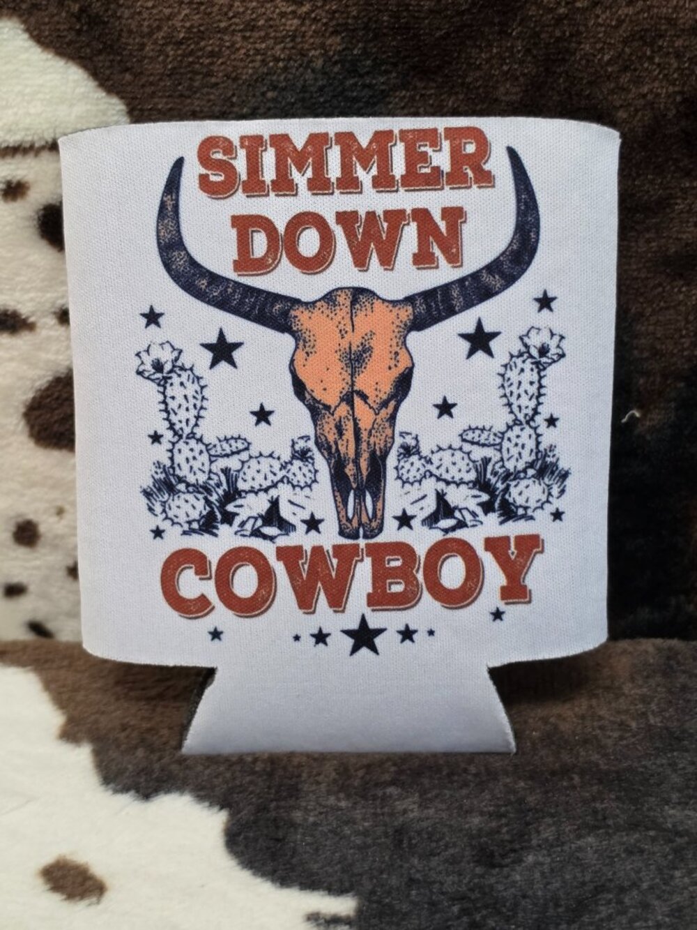 5 For $25 Simmer Down Cowboy 12OZ Beverage Koozie Neoprene Drink Can Cooler